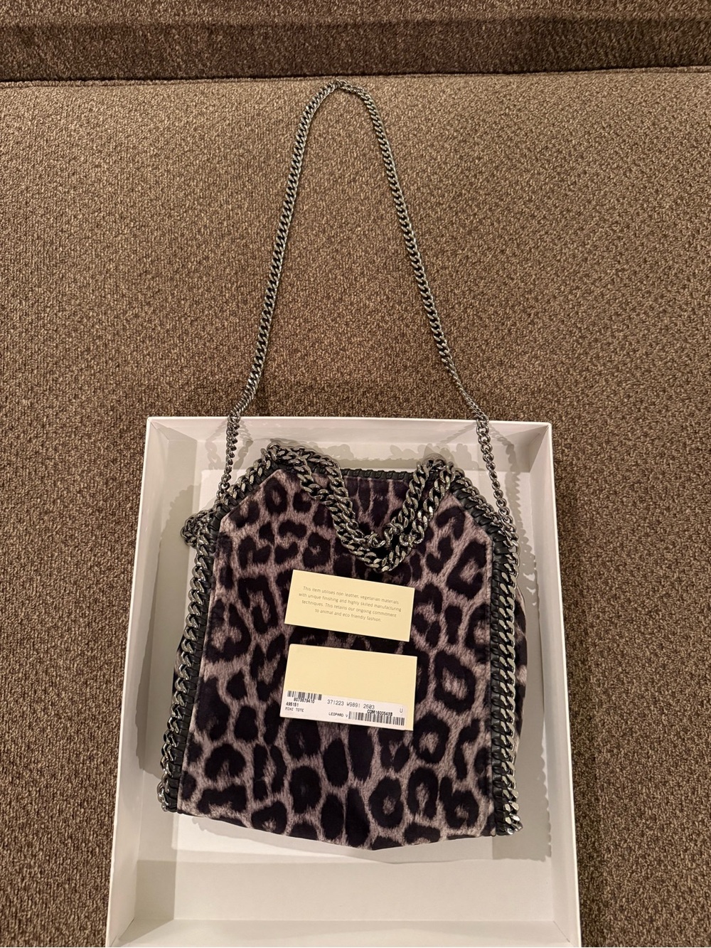 Stella McCartney Mini Bag in Black and Gray Leopard Print